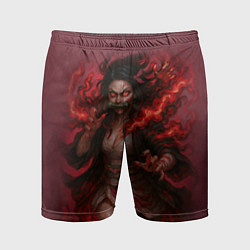 Шорты спортивные мужские Незуко Камадо реализм, цвет: 3D-принт