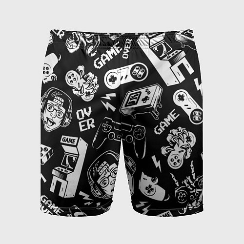 Мужские спортивные шорты Retro gamer pattern / 3D-принт – фото 1