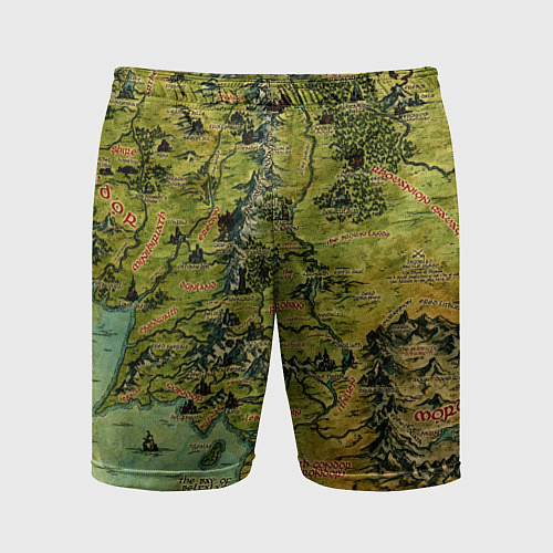 Мужские спортивные шорты Властелин колец карта цветная / 3D-принт – фото 1