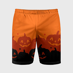 Шорты спортивные мужские Хэллоуин счастливые тыквы, цвет: 3D-принт