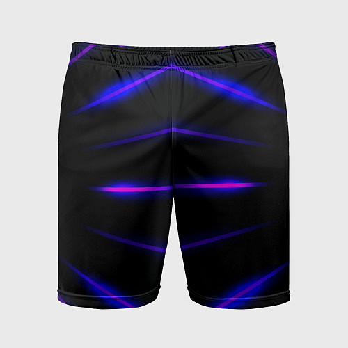 Мужские спортивные шорты Color black neon stripes / 3D-принт – фото 1