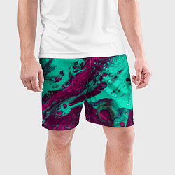 Шорты спортивные мужские Абстракция мрамор, цвет: 3D-принт — фото 2