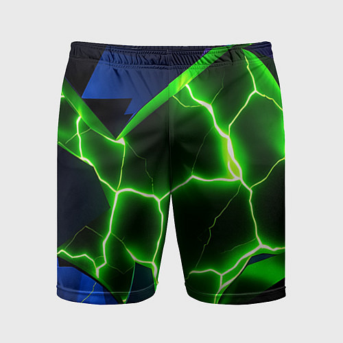Мужские спортивные шорты Neon green glow / 3D-принт – фото 1