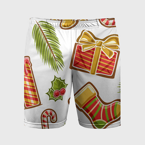 Мужские спортивные шорты Рождественский вайб / 3D-принт – фото 1
