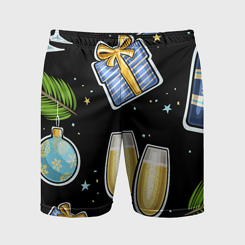 Мужские спортивные шорты Новогодний вайб / 3D-принт – фото 1