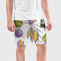 Шорты спортивные мужские Новогодний вайб, цвет: 3D-принт — фото 2