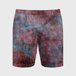 Шорты спортивные мужские Абстракция - red rust on blue, цвет: 3D-принт
