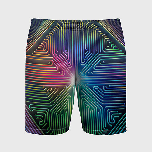 Мужские спортивные шорты Линейная графика / 3D-принт – фото 1