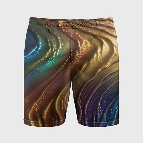 Мужские спортивные шорты Сморщенные складочки жидкости / 3D-принт – фото 1