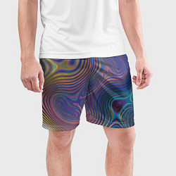 Шорты спортивные мужские Абстрактная рябь, цвет: 3D-принт — фото 2
