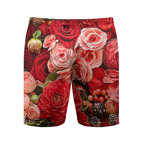 Мужские спортивные шорты Ассорти из цветов / 3D-принт – фото 1