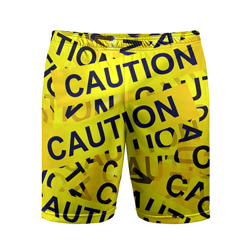Мужские спортивные шорты Caution / 3D-принт – фото 1