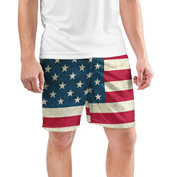 Шорты спортивные мужские Флаг USA, цвет: 3D-принт — фото 2