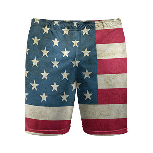 Мужские спортивные шорты Флаг USA / 3D-принт – фото 1