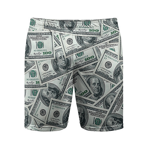 Мужские спортивные шорты Банкноты / 3D-принт – фото 1