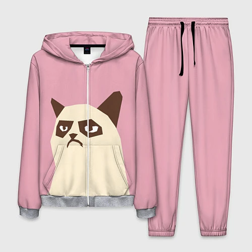 Мужской костюм Grumpy cat pink / 3D-Меланж – фото 1