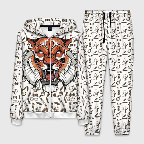 Мужской костюм Тигр-барбер / 3D-Белый – фото 1