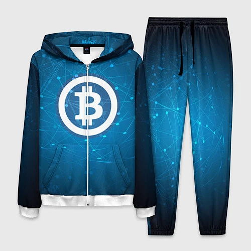 Мужской костюм Bitcoin Blue / 3D-Белый – фото 1