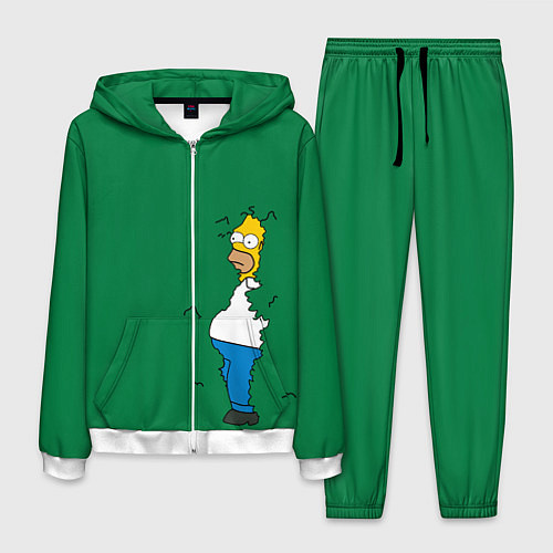 Мужской костюм Гомер в кустах / 3D-Белый – фото 1