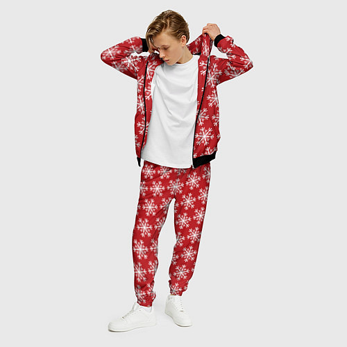 Мужской костюм Новогодние Снежинки / 3D-Черный – фото 3