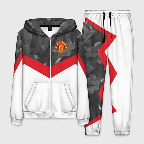 Мужской костюм Man United FC: Grey Polygons / 3D-Белый – фото 1