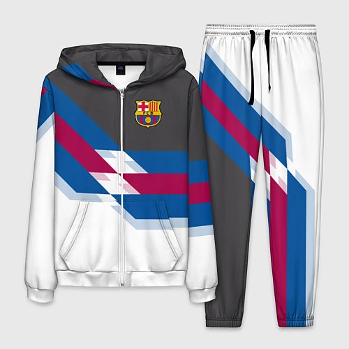 Мужской костюм Barcelona FC: White style / 3D-Белый – фото 1