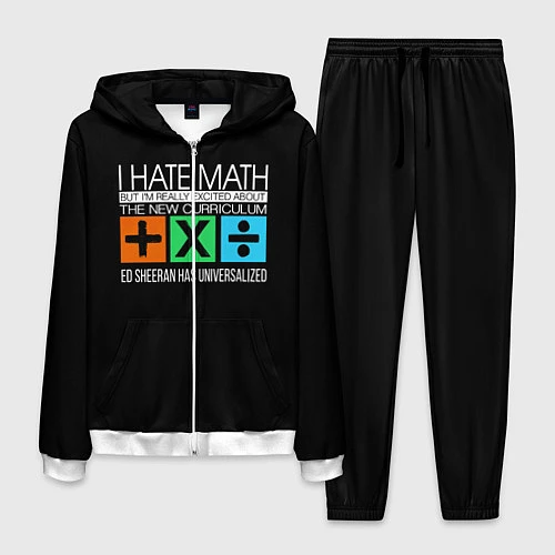 Мужской костюм Ed Sheeran: I hate math / 3D-Белый – фото 1