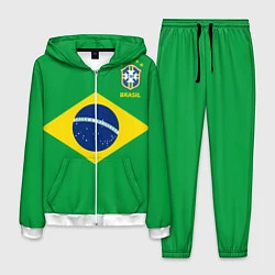 Костюм мужской Сборная Бразилии: зеленая, цвет: 3D-белый