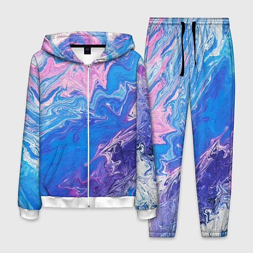 Мужской костюм Tie-Dye Blue & Violet / 3D-Белый – фото 1