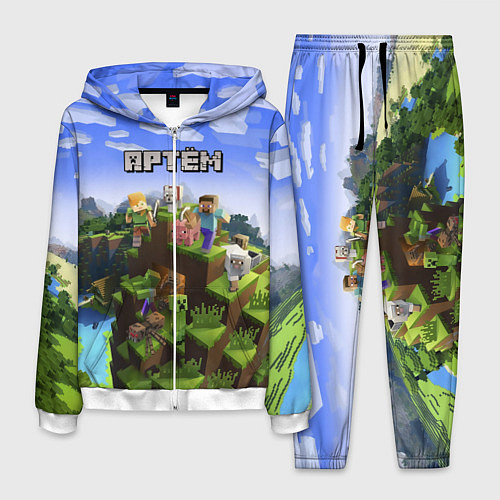 Мужской костюм Майнкрафт: Артём / 3D-Белый – фото 1