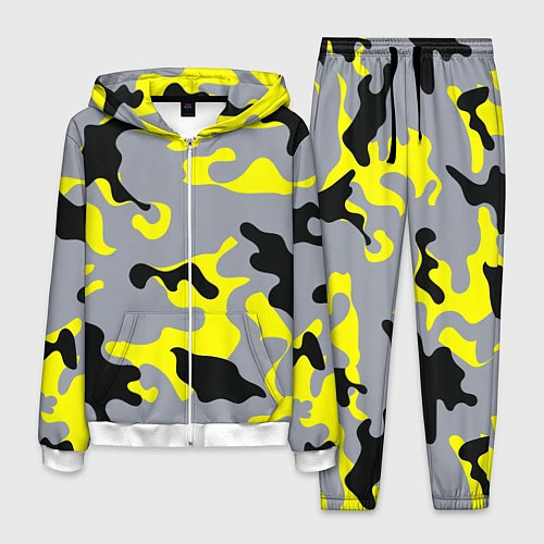 Мужской костюм Yellow & Grey Camouflage / 3D-Белый – фото 1