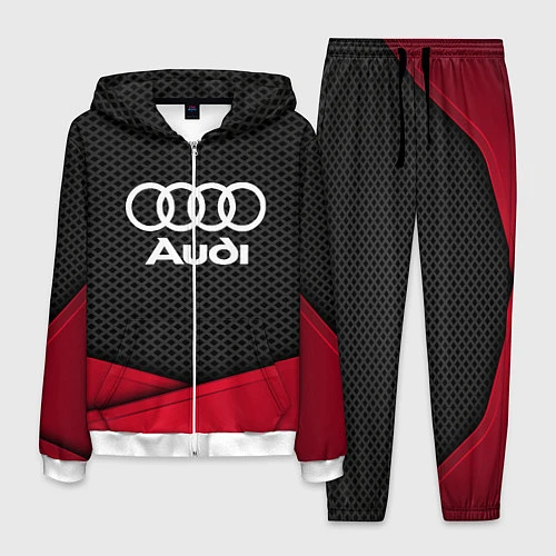 Мужской костюм Audi: Grey Carbon / 3D-Белый – фото 1
