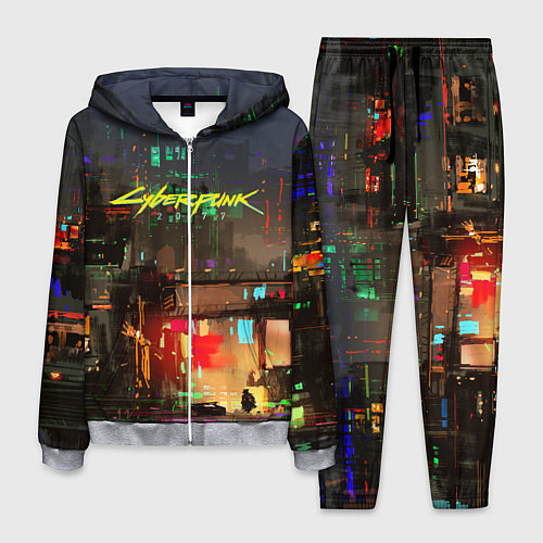 Мужской костюм Cyberpunk 2077: Night City / 3D-Меланж – фото 1