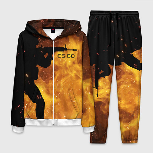 Мужской костюм CS:GO Dark Fire / 3D-Белый – фото 1