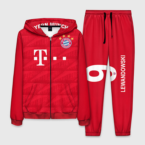 Мужской костюм FC Bayern: Lewandowski Home 19-20 / 3D-Красный – фото 1