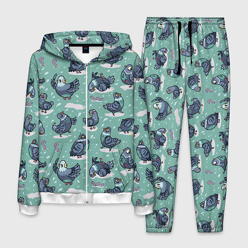 Мужской костюм Голуби и червяки / 3D-Белый – фото 1