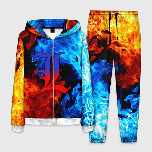 Мужской костюм L letter fire / 3D-Белый – фото 1