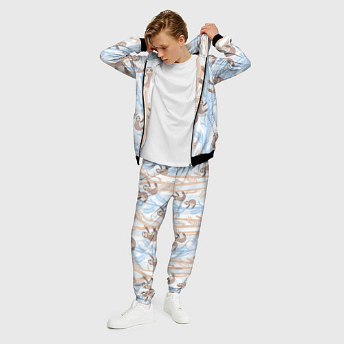 Мужской костюм Ленивец стайл / 3D-Черный – фото 3