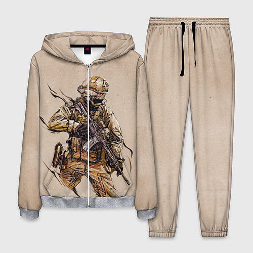 Мужской костюм Военный / 3D-Меланж – фото 1