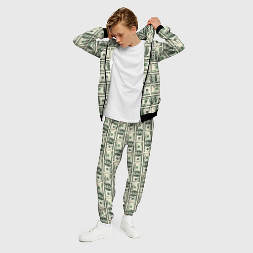 Мужской костюм Денежная тема / 3D-Черный – фото 3