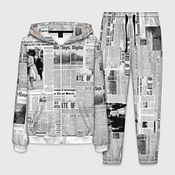 Костюм мужской Газета Newspaper, цвет: 3D-белый