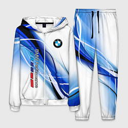 Костюм мужской BMW волны - blue-white, цвет: 3D-белый