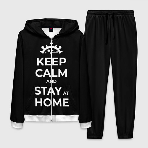 Мужской костюм Keep calm and stay at home / 3D-Белый – фото 1