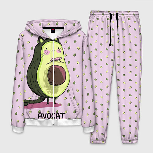 Мужской костюм Авокадо Кот / 3D-Белый – фото 1