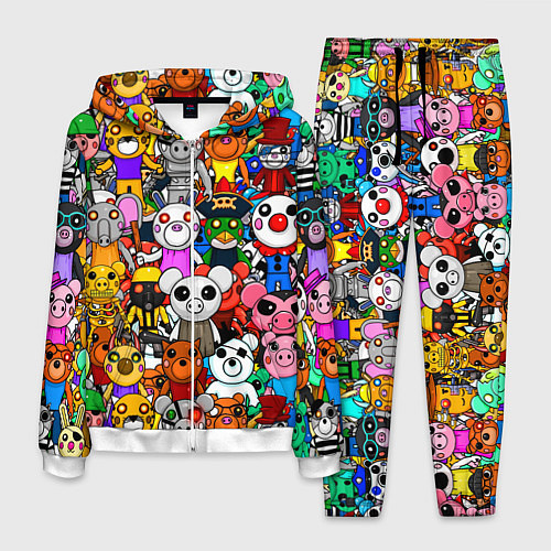 Мужской костюм ROBLOX PIGGY / 3D-Белый – фото 1