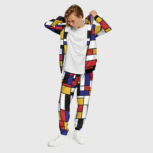 Мужской костюм Color blocking / 3D-Черный – фото 3