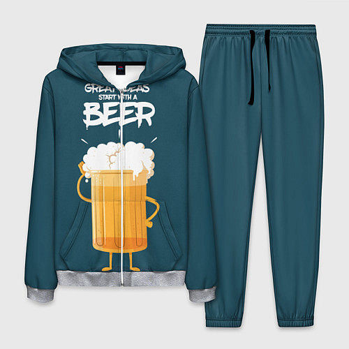 Мужской костюм Great Ideas start with a BEER / 3D-Меланж – фото 1