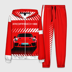 Костюм мужской PORSCHE ПОРШЕ RED STYLE, цвет: 3D-белый