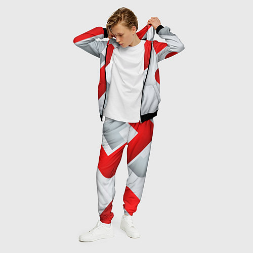 Мужской костюм 3D SPORT STYLE RED WHITE / 3D-Черный – фото 3