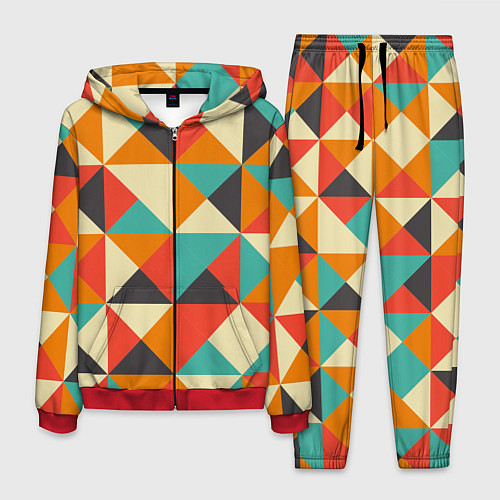 Мужской костюм Треугольники / 3D-Красный – фото 1